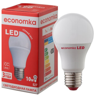 Лампа Экономка LED A60 10W 2800K E27, шт (4820172680284)