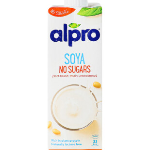 Напій соєвий Alpro Soya без цукру, 1л (5411188543398)