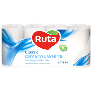Бумага туалетная Ruta Pure White, 8шт/уп (4820023747555)