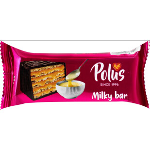 Торт Polus вафельный глазурированный со сгущеным молоком, 50г (4820204210175)