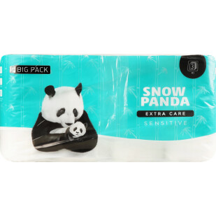 Бумага туалетная Сніжна панда Extra Care Sensitive 3-слойная, 16шт (4820183970695)