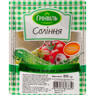 Помидоры Грінвіль зеленые соленые, 450г (4823006803859)