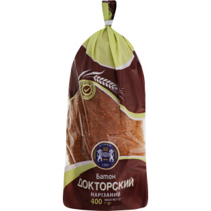 Батон Куліничі Лікарський з висівками порізаний, 400г (4820174301293)