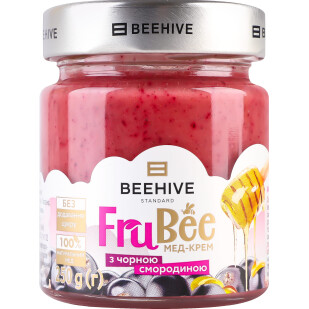 Мед-крем Beehive FruBee з чорною смородиною, 250г (4820208361378)