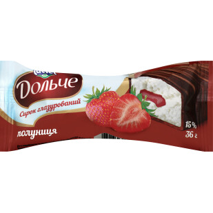 Сырок глазированный Дольче клубника 15%, 36г (4823065711652)