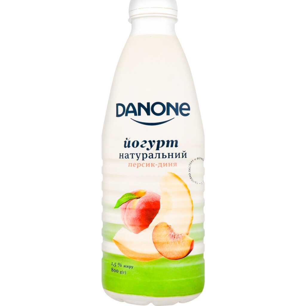 Йогурт Danone Персик-дыня питьевой 1,5%, 800г (4820226160892)