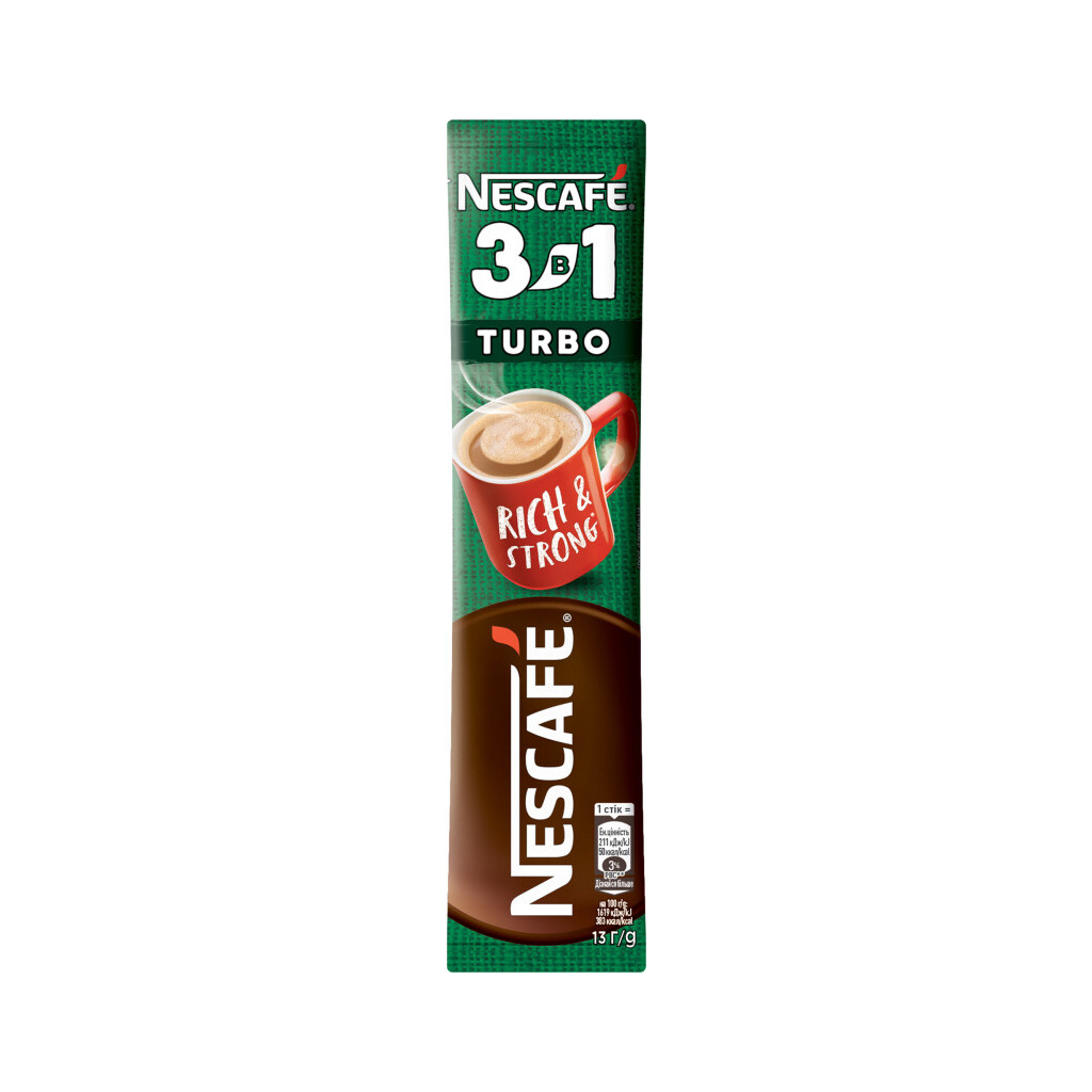 Кофейный напиток Nescafe Turbo 3в1, 13г (7613036116107)