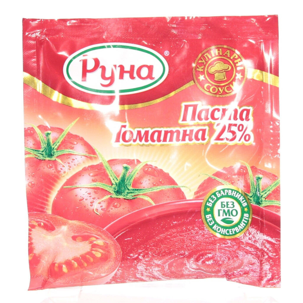 Паста томатная Руна 25% сашет, 70г (4820015945075)