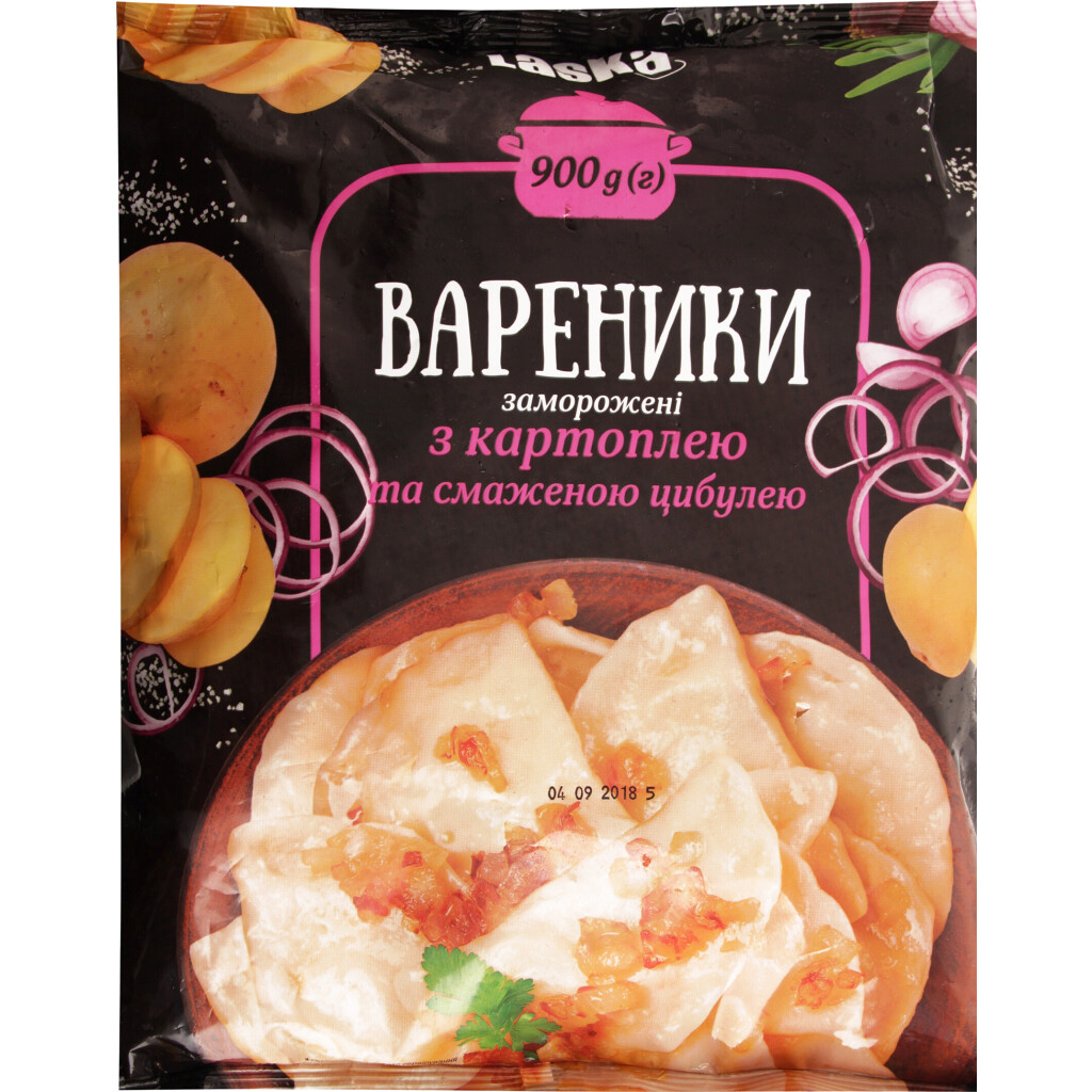 Вареники Laska с картофелем и жареным луком, 900г (4820171997819)