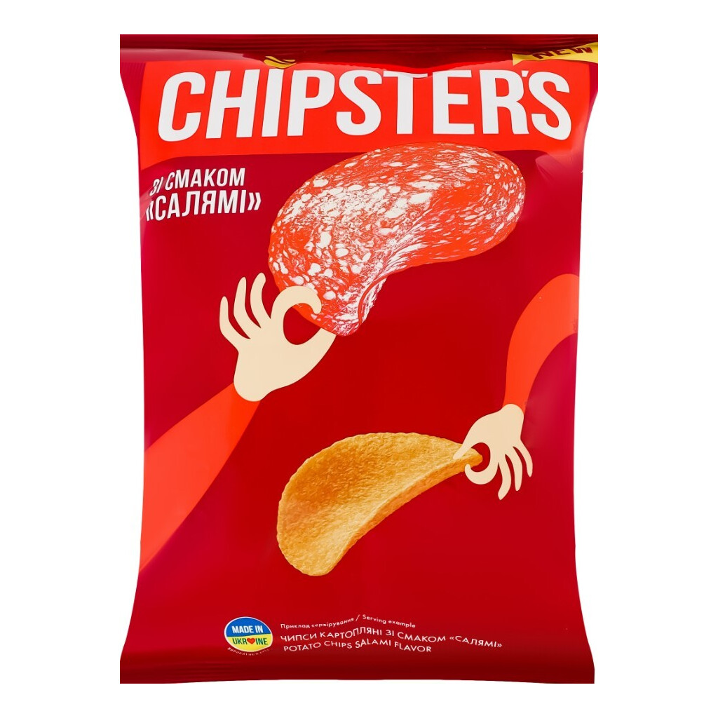 Чипсы Chipster's картофельные со вкусом салями, 130г (4820274150623)