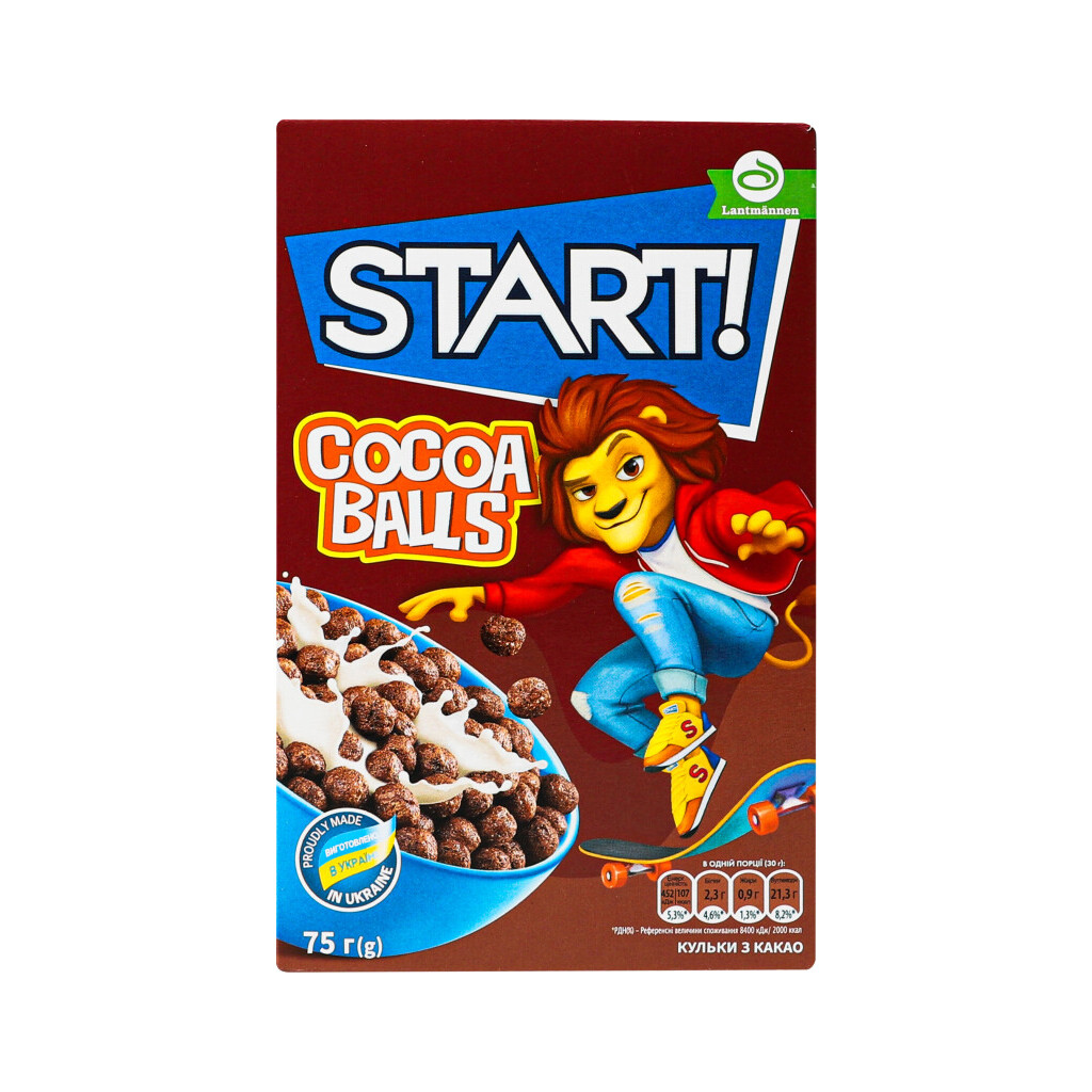 Шарики кукурузные Start с какао, 75г (4820008125453)