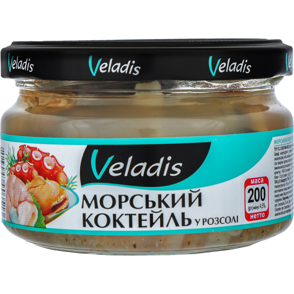 Коктейль морской Veladis в рассоле с/б, 200г (4823097903513)