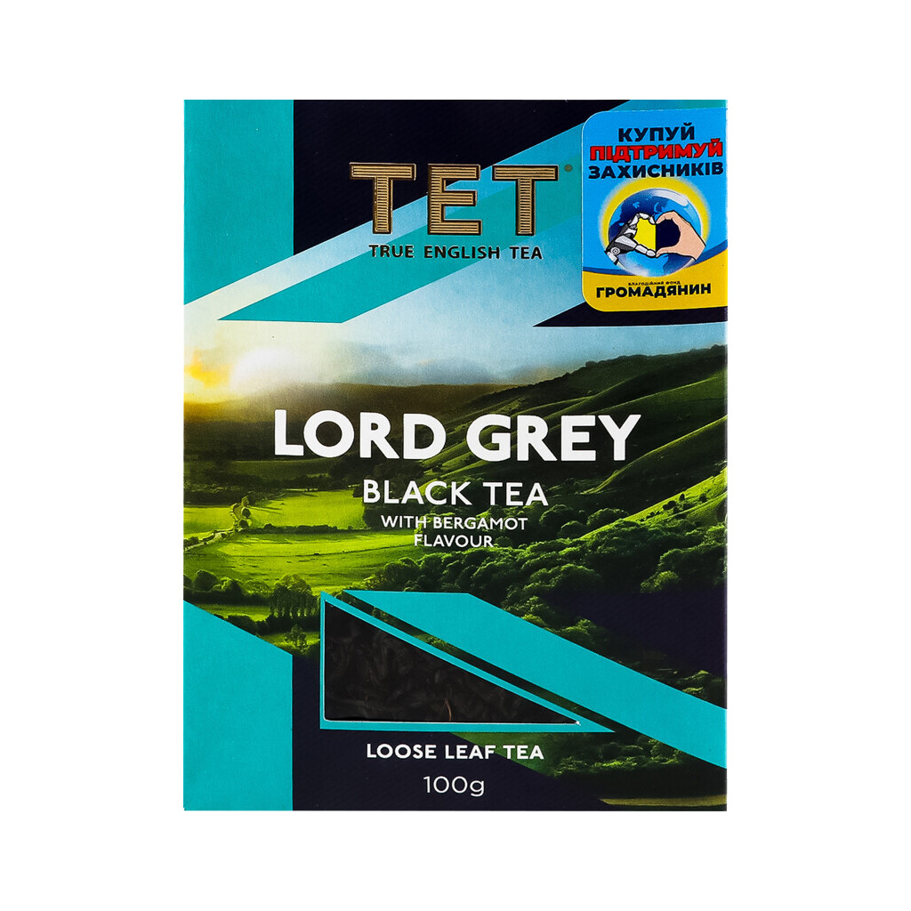 Чай чорний ТЕТ Lord Grey з бергамотом, 100г (5060207694056)