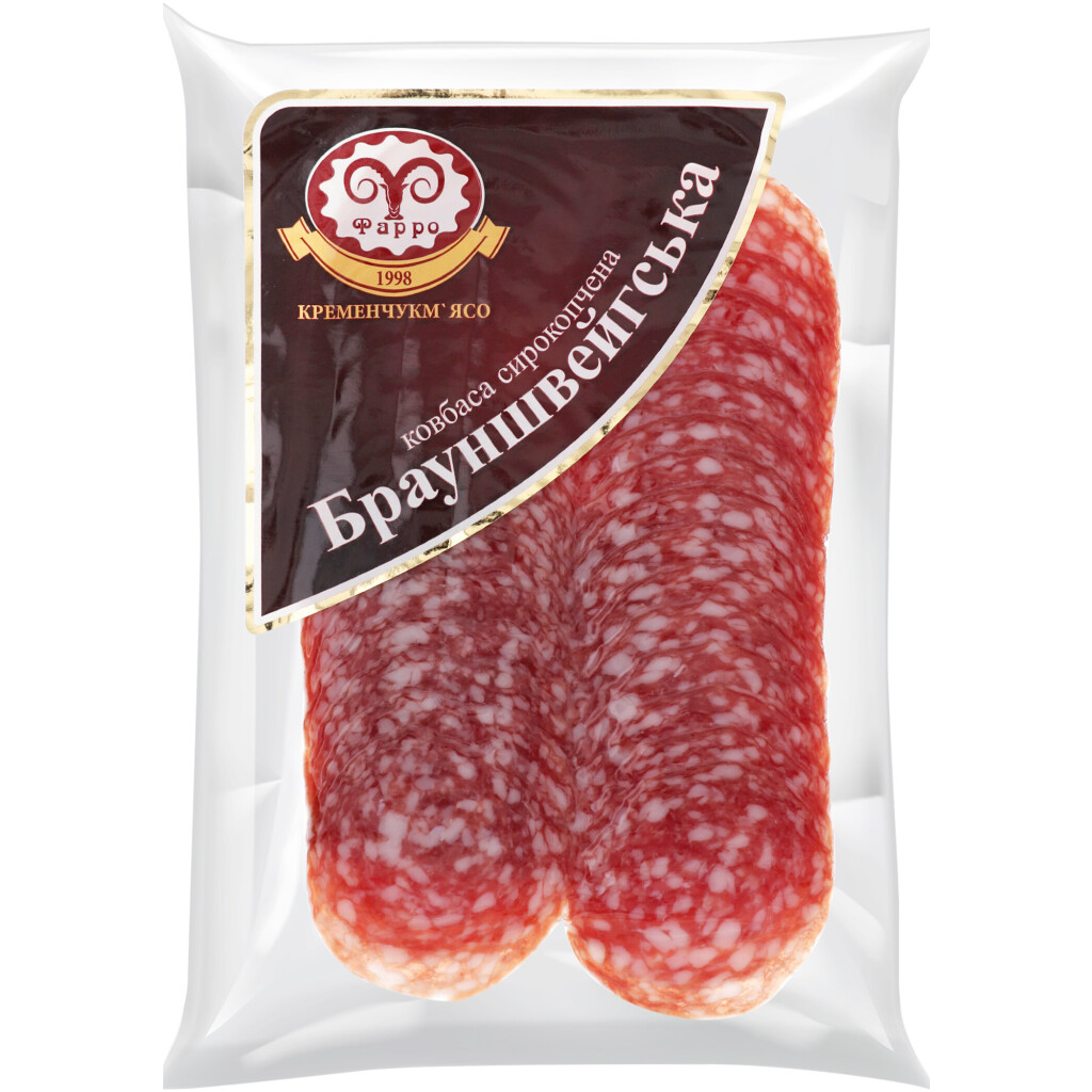 Ковбаса Фарро Брауншвейгська с/к в/г нарізка, 80г (4820018321135)