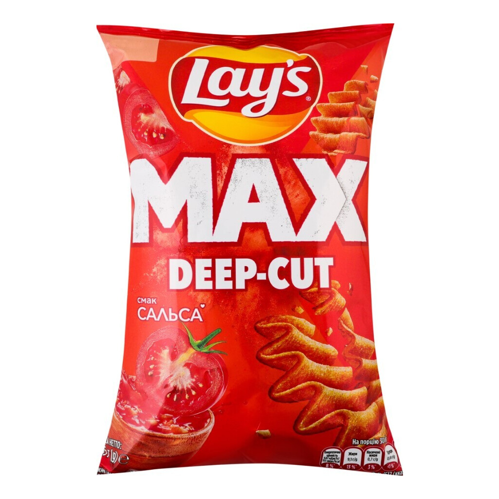 Чипси Lay's Max Deep-cut зі смаком сальси, 95г (4823063128780)