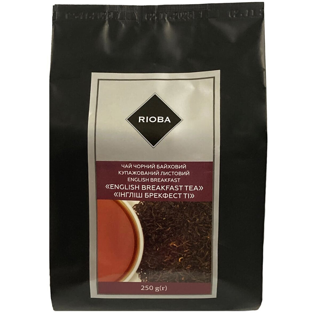 Чай листовой Rioba English Breakfast черный байховый, 250г (4823115401595)