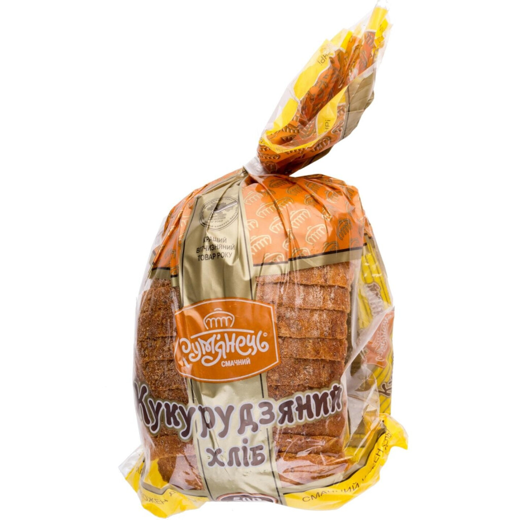 Хлеб Рум'янець Кукурузный нарезной, 500г (4820062051675)