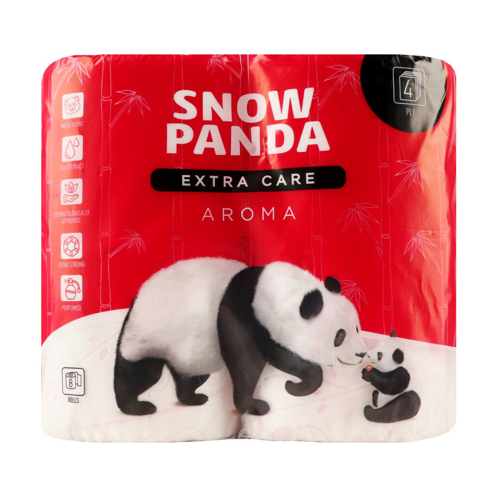 Бумага туалетная Сніжна панда Extra Care Aroma 4-слойная, 8шт (4820183970657)