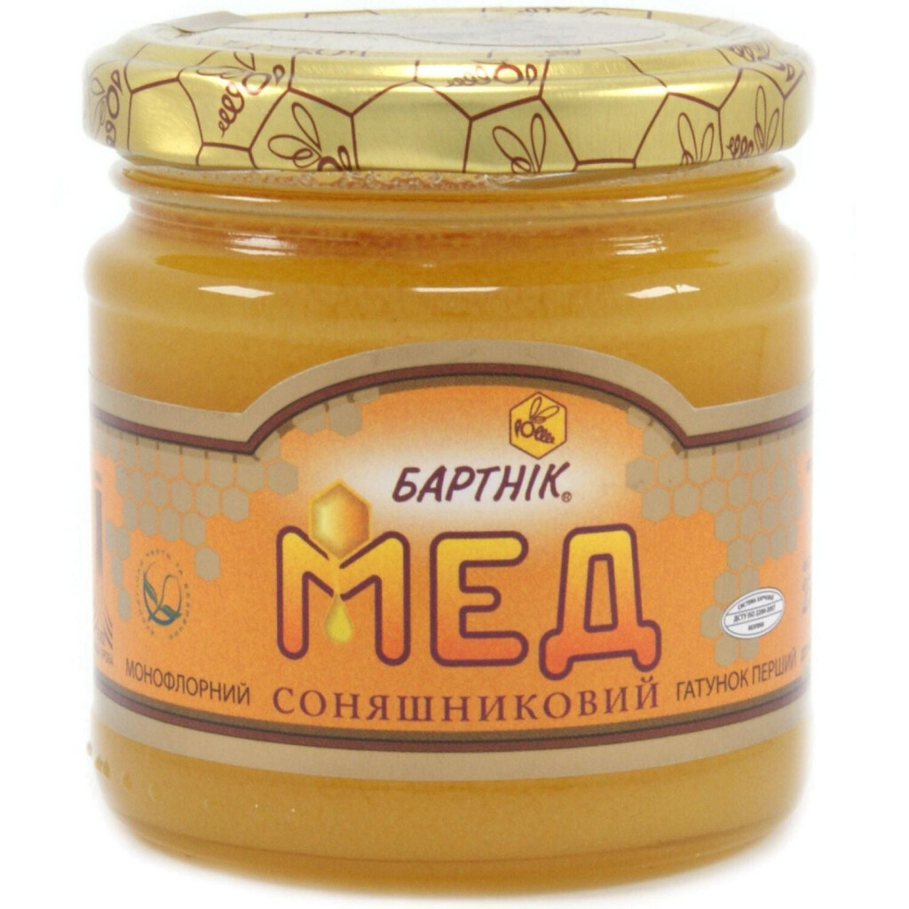 Мед Бартнік натуральний соняшниковий, 250г (4820025310139)