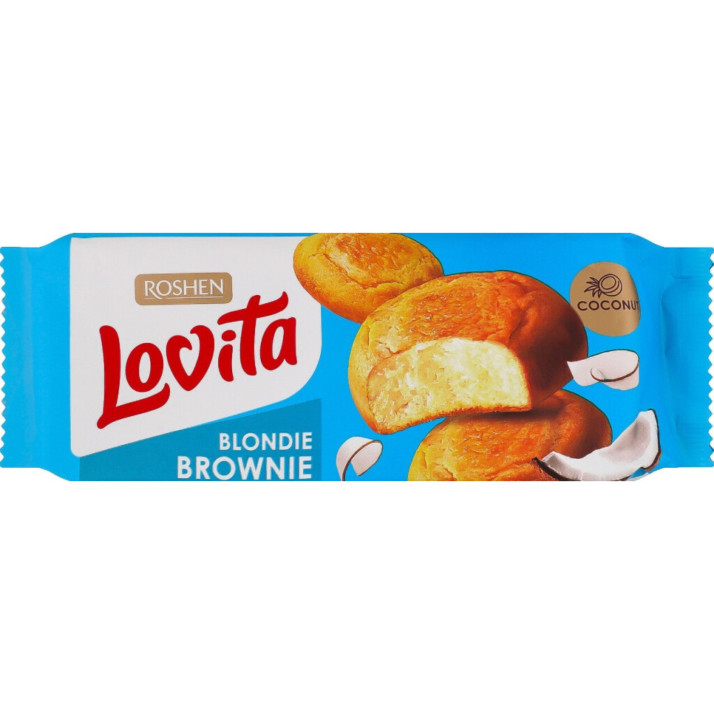 Печенье Roshen Lovita Blondie Brownie с кокосом, 152г (4823077646270)