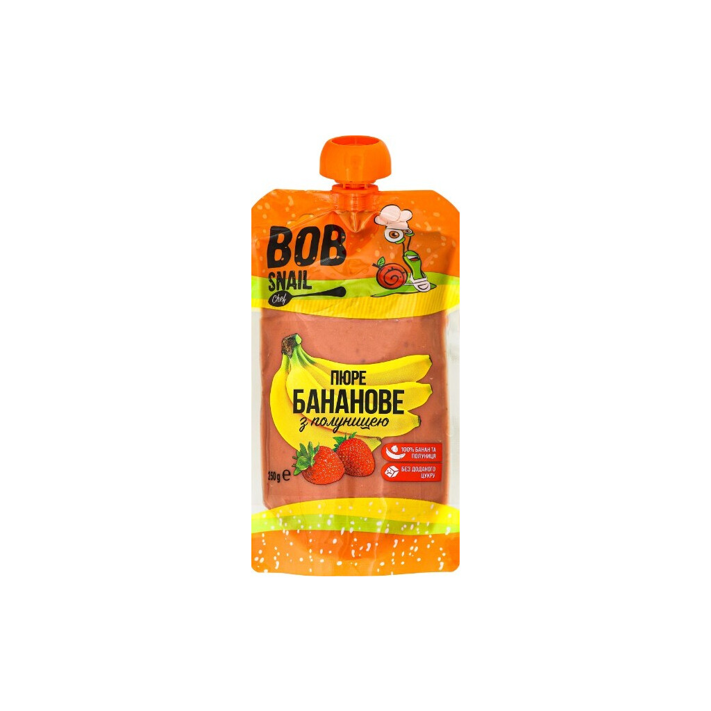 Пюре Bob Snail банан-полуниця, 250г (4820219343974)