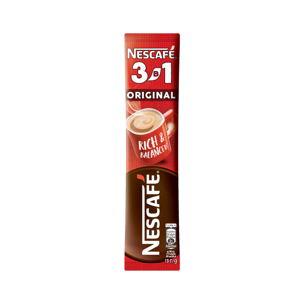 Кавовий напій Nescafe Original мікс 3в1, 13г (7613036115780)
