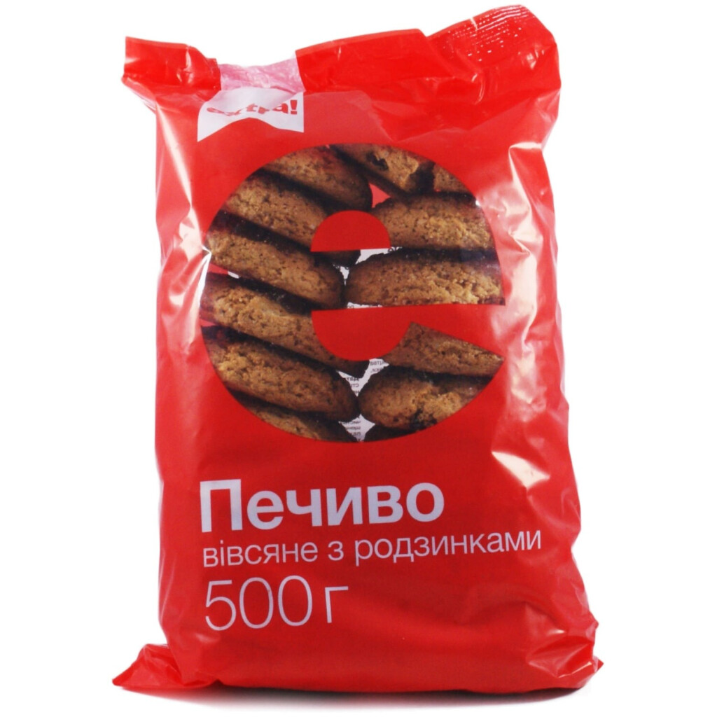 Печенье Extra! Овсяное с изюмом, 500г (4823096400402)