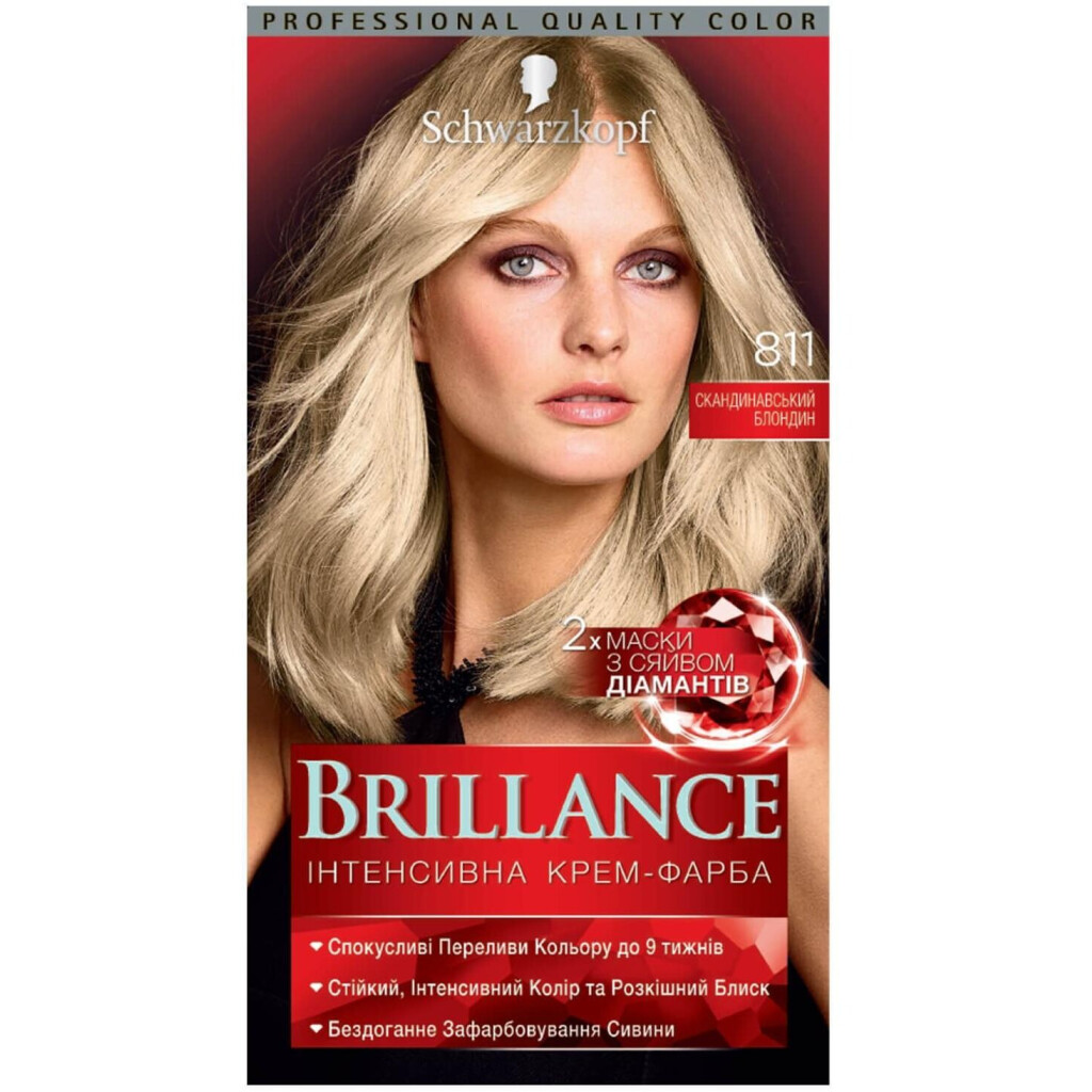 Краска-крем для волос Brillance 811 Скандинавский  блонд, шт (4015000509701)
