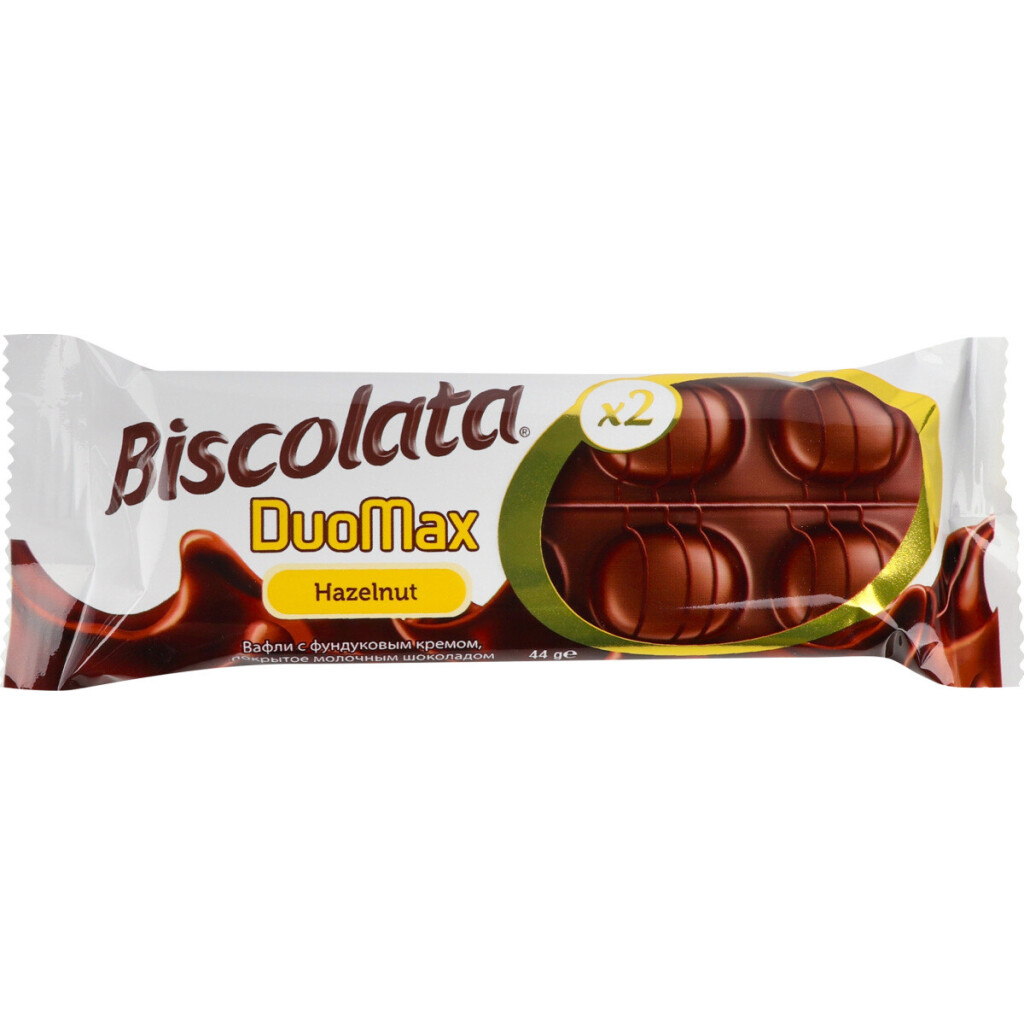 Батончик Biscolata DuoMax с ореховым кремом, 44г (8691707095936)