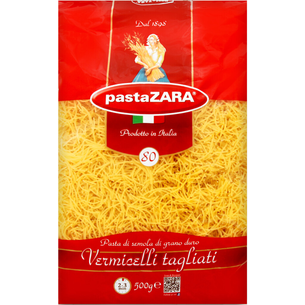 Изделия макаронные Pasta Zara Vermicelli tagliati, 500г (8004350130808)