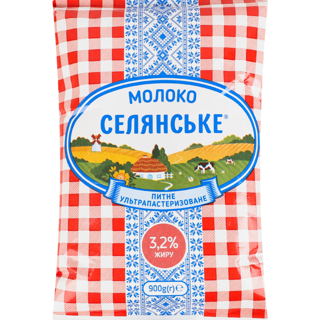 Молоко суперпастеризованное Селянське 3,2%, 900г (4820003480120)