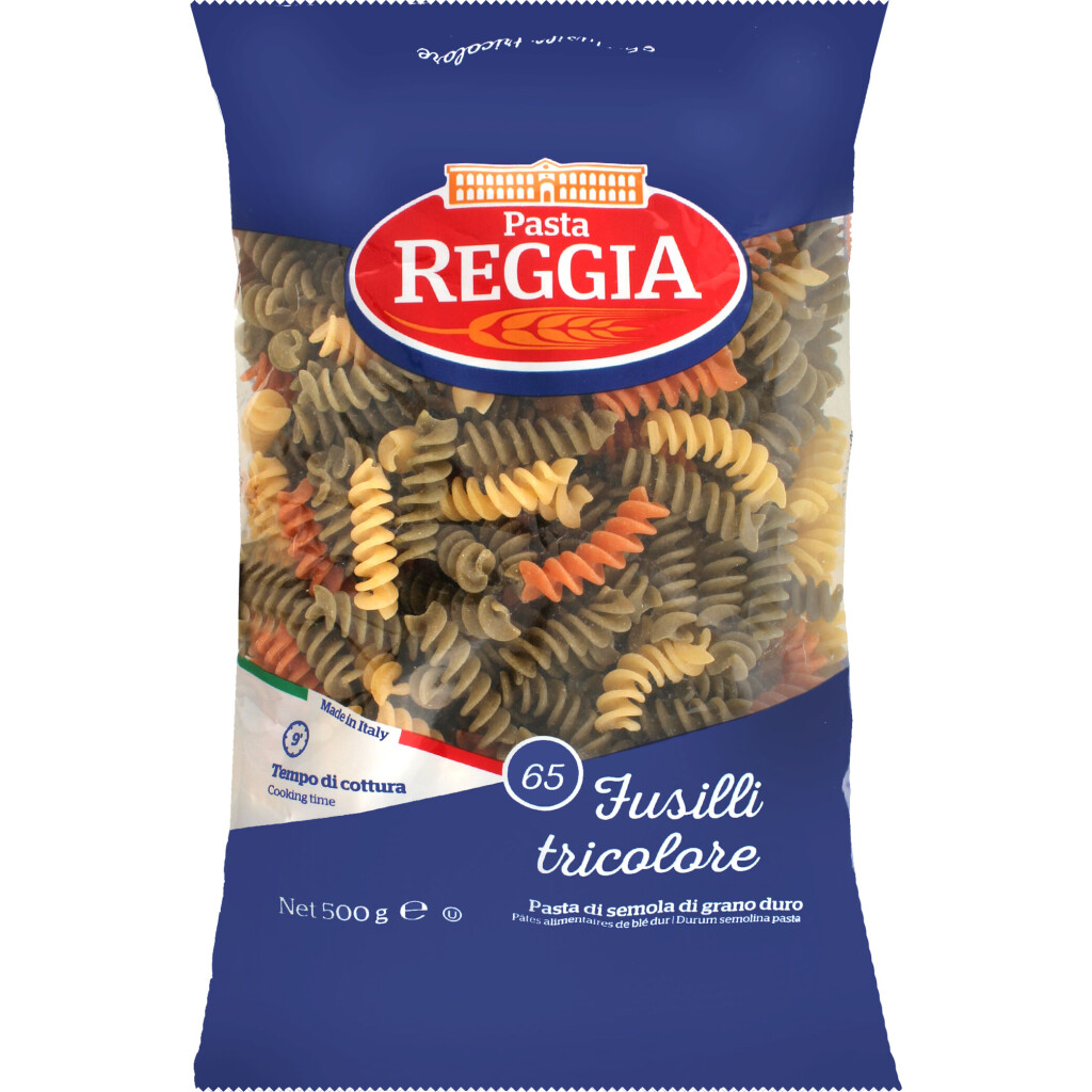 Изделия макаронные Pasta Reggia Фузилли трехцветные, 500г (8008857400655)