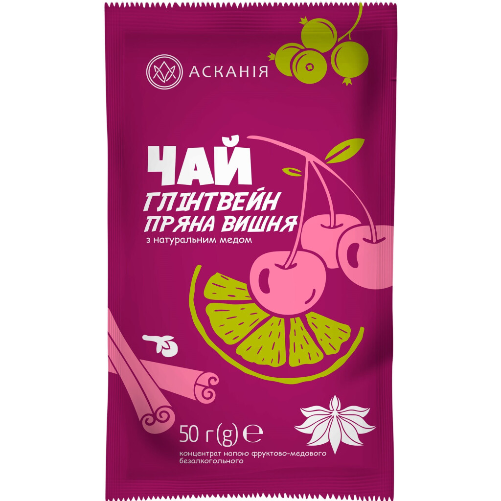 Чай концентрированный Асканія Глинтвейн пряная вишня, 50г (4820071645391)