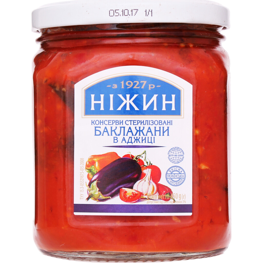 Баклажаны Ніжин в аджике, 450г (4823006802395)