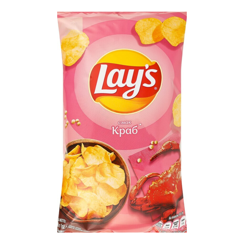 Чипсы Lay's картофельные со вкусом краба, 120г (4823063125314)