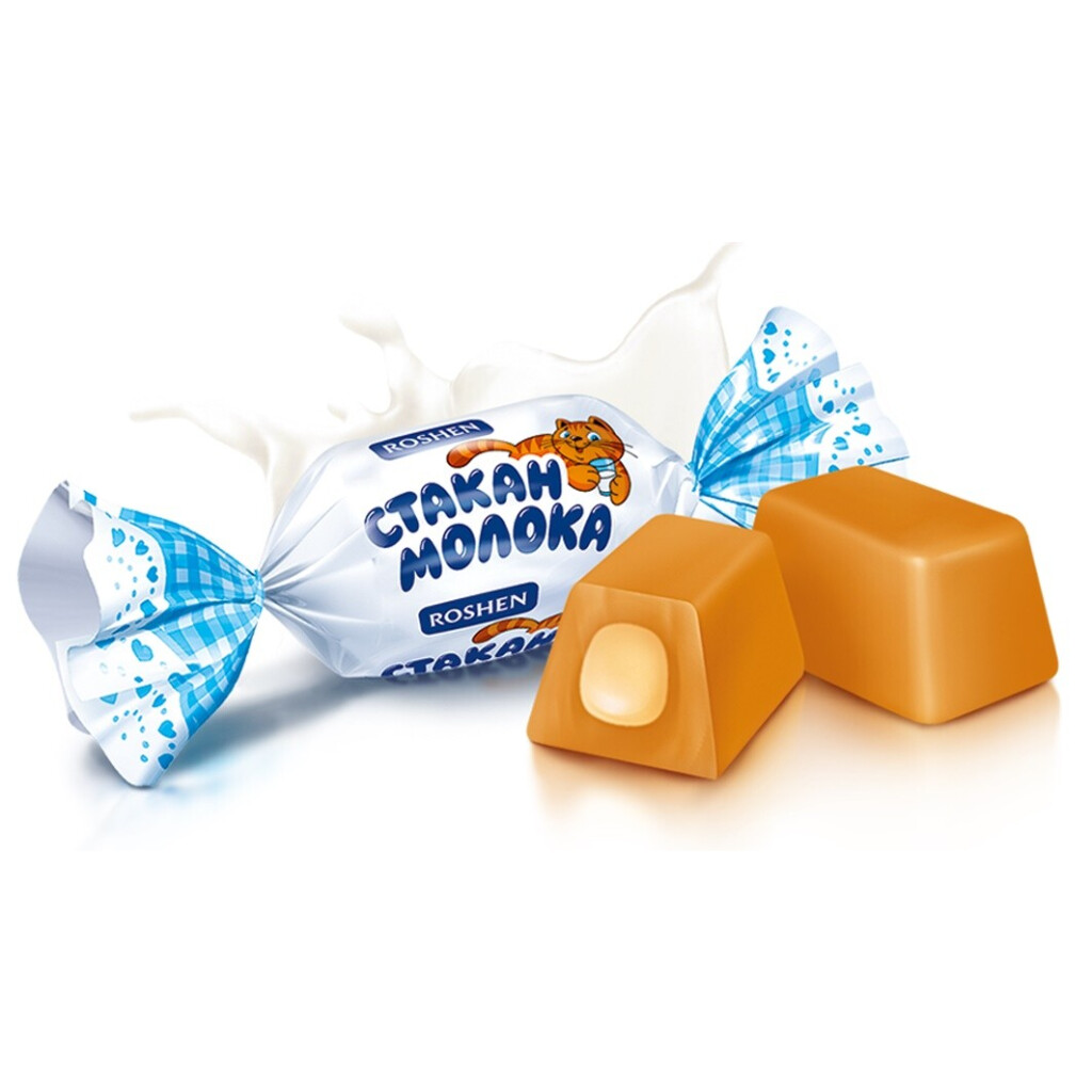 Ирис Roshen Milky Splash с молочной начинкой, кг