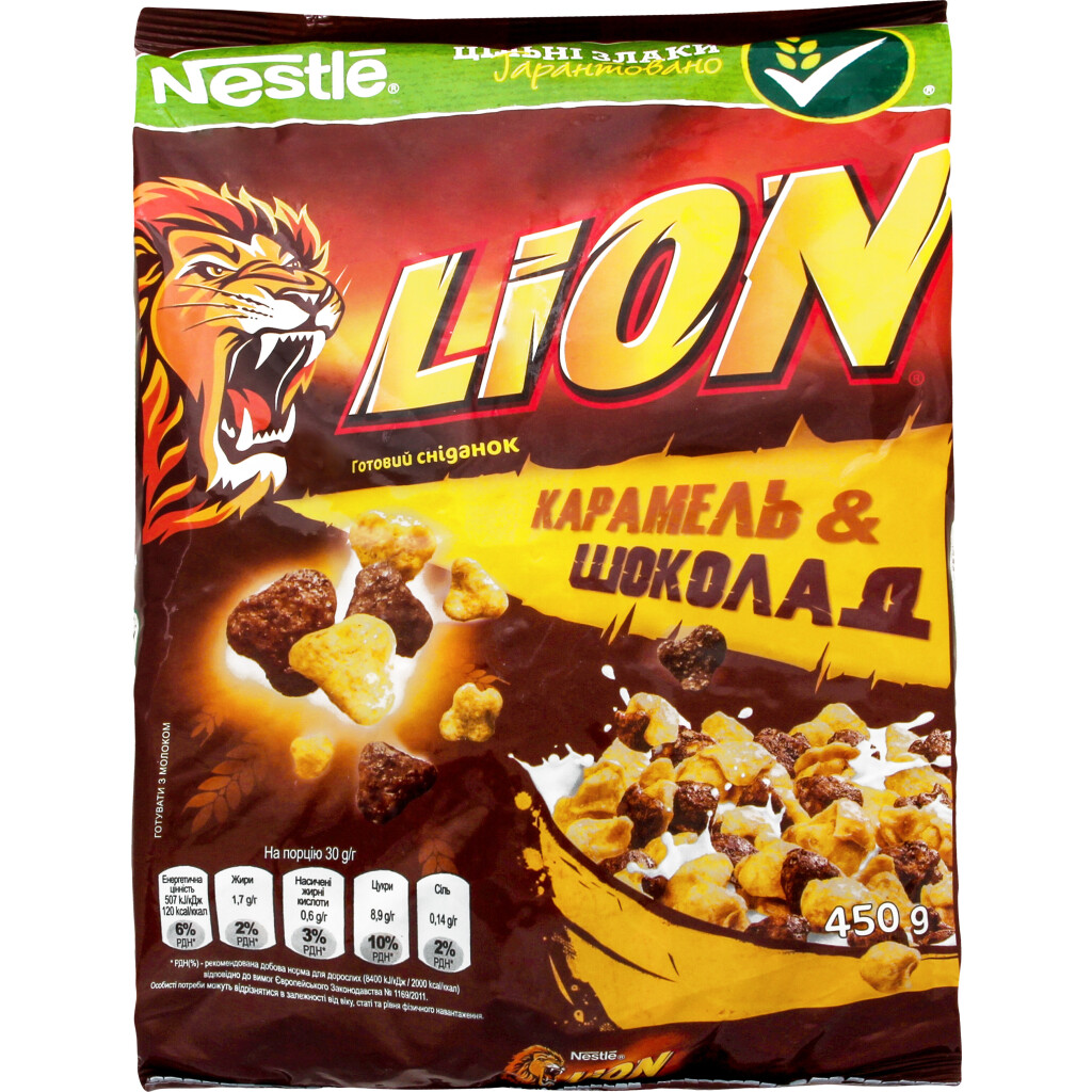 Завтрак готовый Lion карамель и шоколад, 450г (5900020031761)