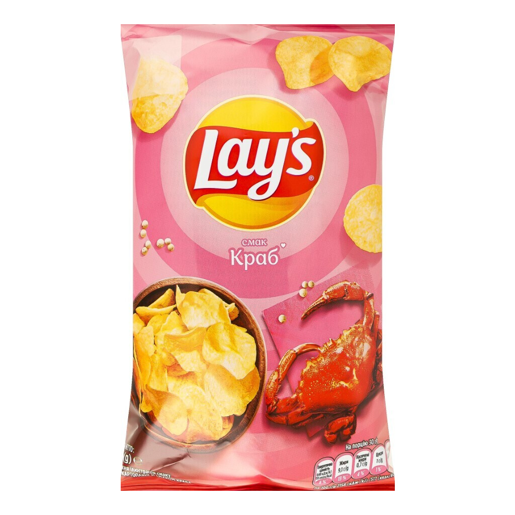 Чипси Lay's картопляні зі смаком краба, 60г (4823063125291)