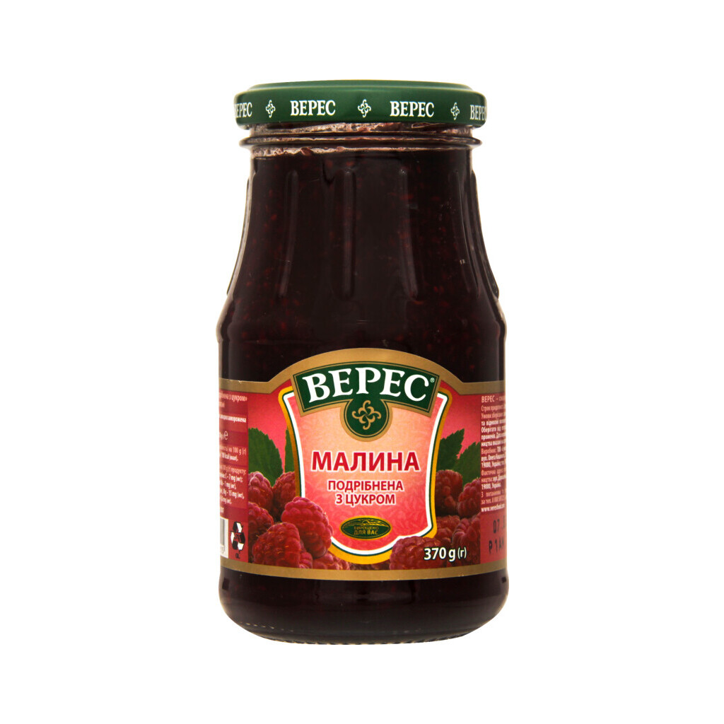 Малина Верес измельченная с сахаром, 370г (4820008091215)