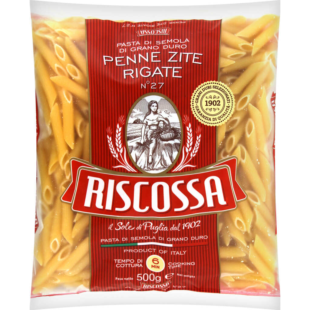 Макаронные изделия Riscossa Пенне Зите Ригате Перья, 500г (8011780009277)