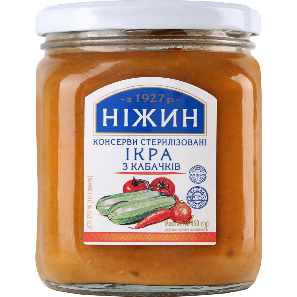 Ікра Ніжин кабачкова, 450г (4823006801862)