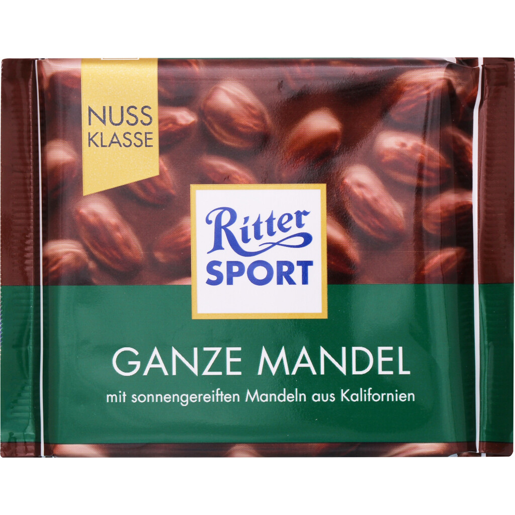 Шоколад молочный Ritter Sport цельный миндаль, 100г (4000417703002)