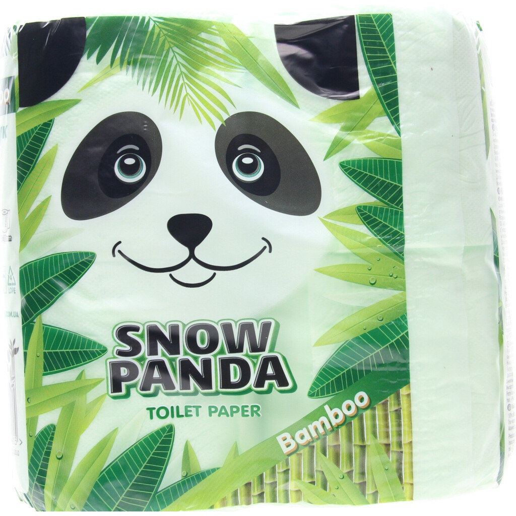 Папір туалетний Сніжна панда Bamboo 2-шаровий, 4шт/уп (4823019009415)