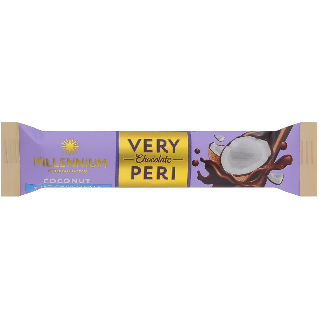 Шоколад молочный Millennium Very Peri с кокосовой начинкой, 34г (4820240034315)