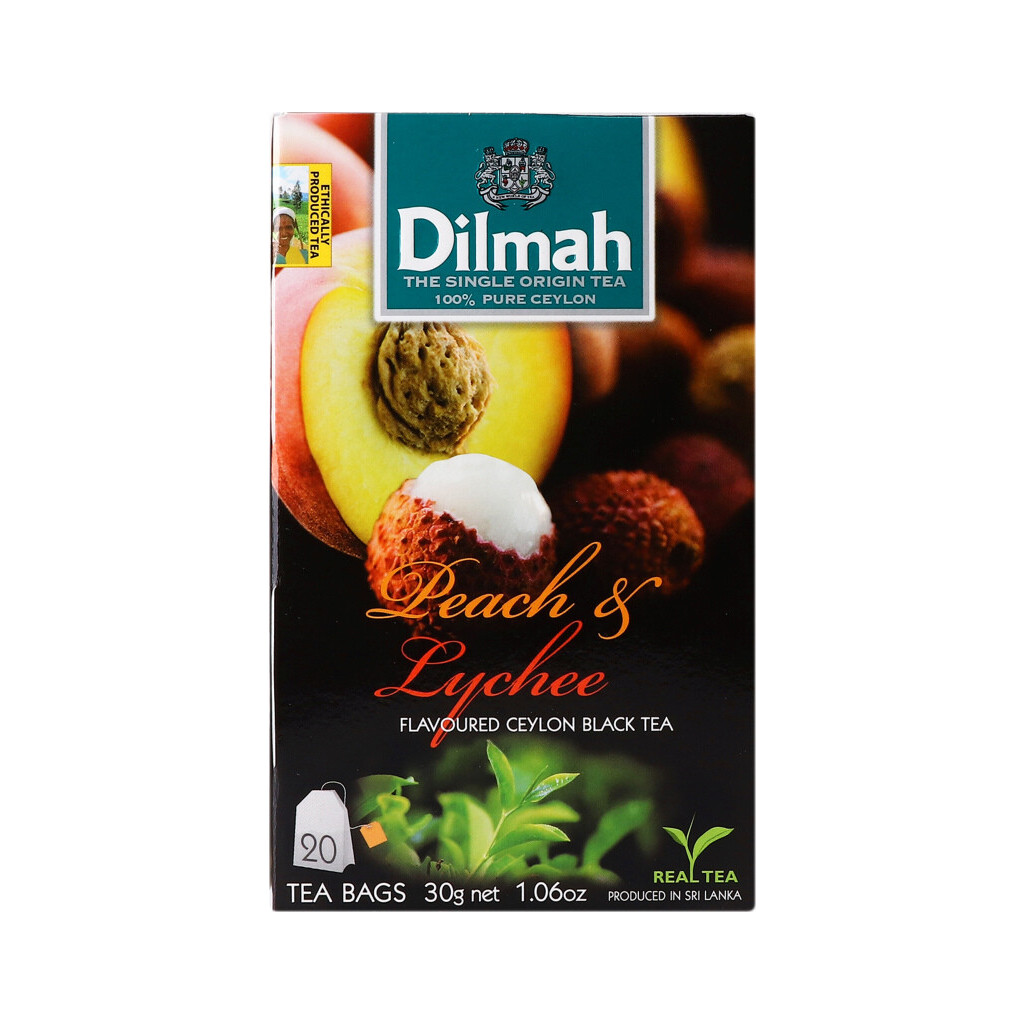 Чай чорний Dilmah Peach&Lychee, 20*1,5г/уп (9312631142266)