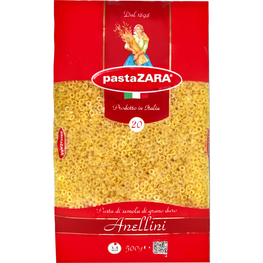 Изделия макаронные Pasta Zara Anellini, 500г (8004350130204)