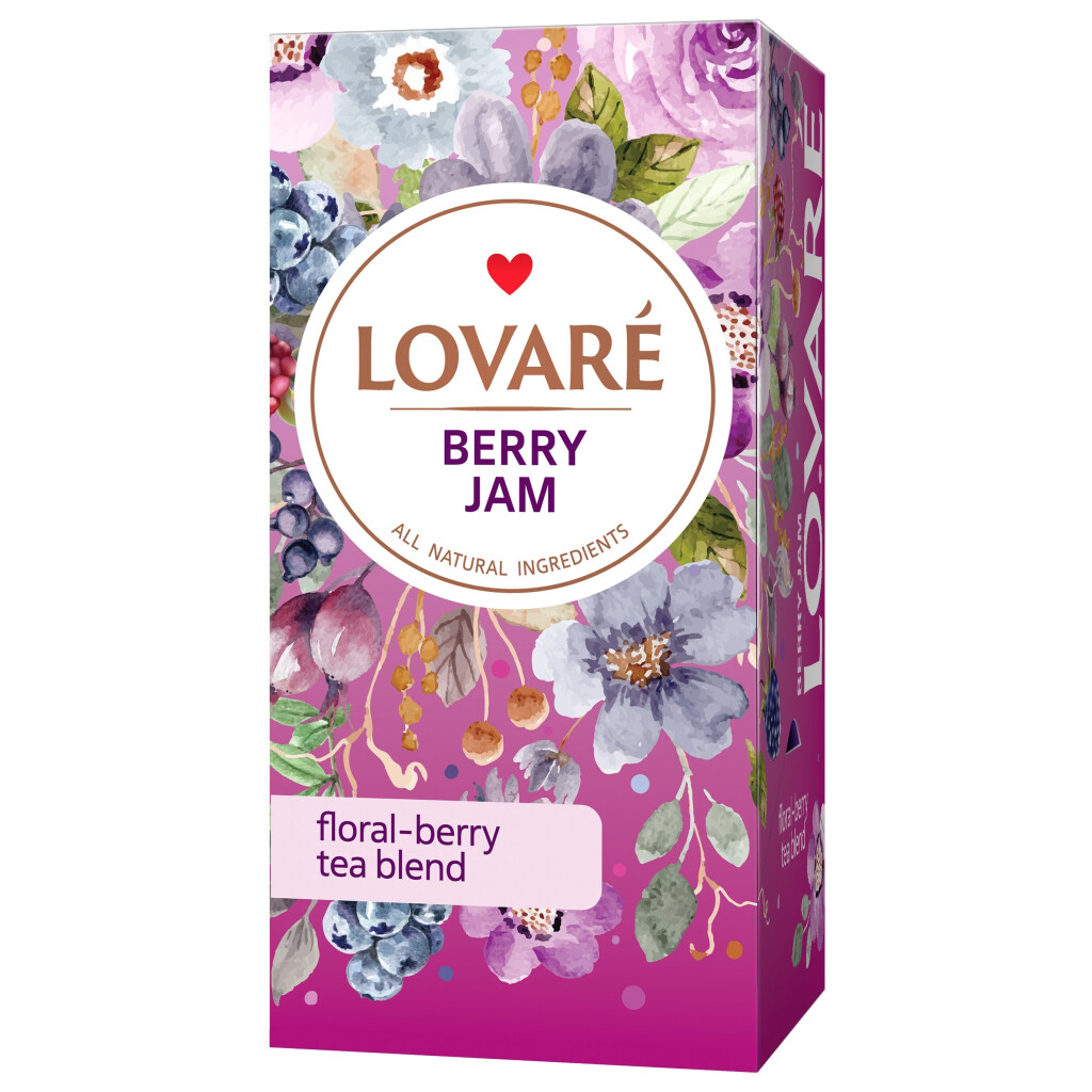 Чай квітковий Lovare Berry Jam, 24*1.5г (4820198872748)