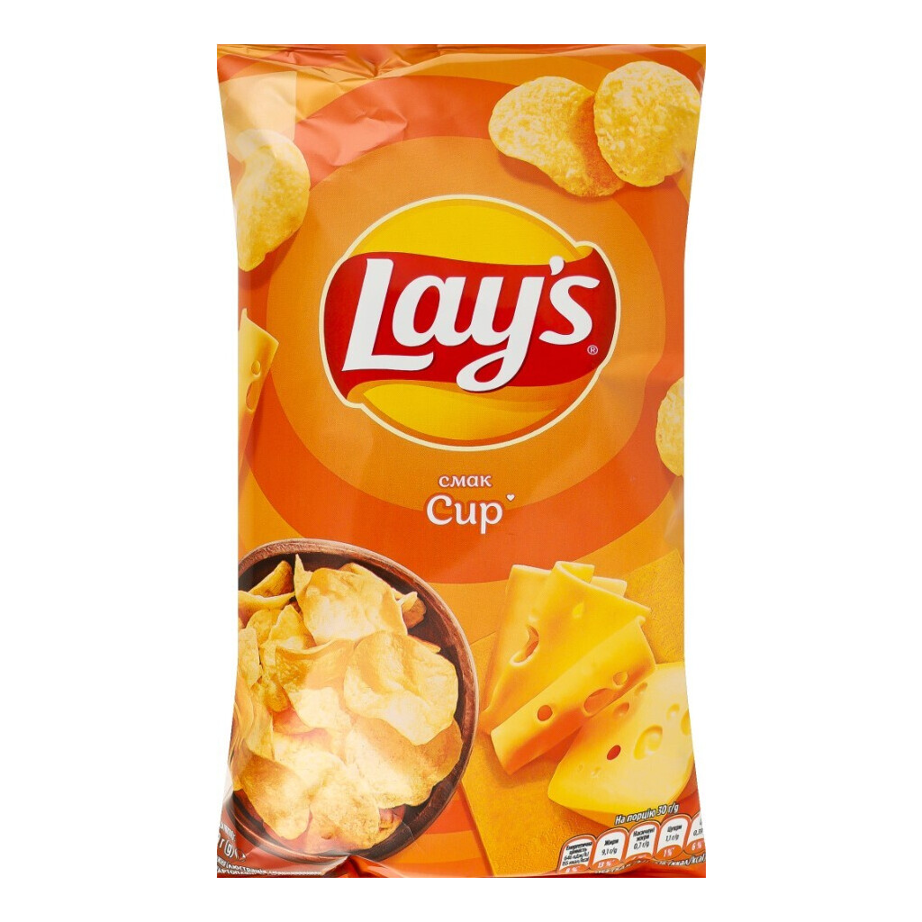 Чипси Lay's картопляні зі смаком сиру, 120г (4823063125376)