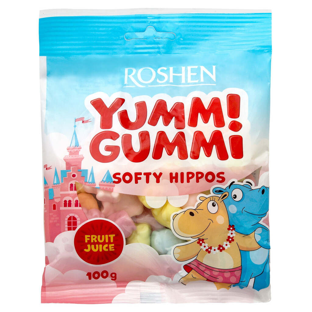 Конфеты желейные Roshen Yumm! Gummi Softy Hippos, 100г (4823077622588)