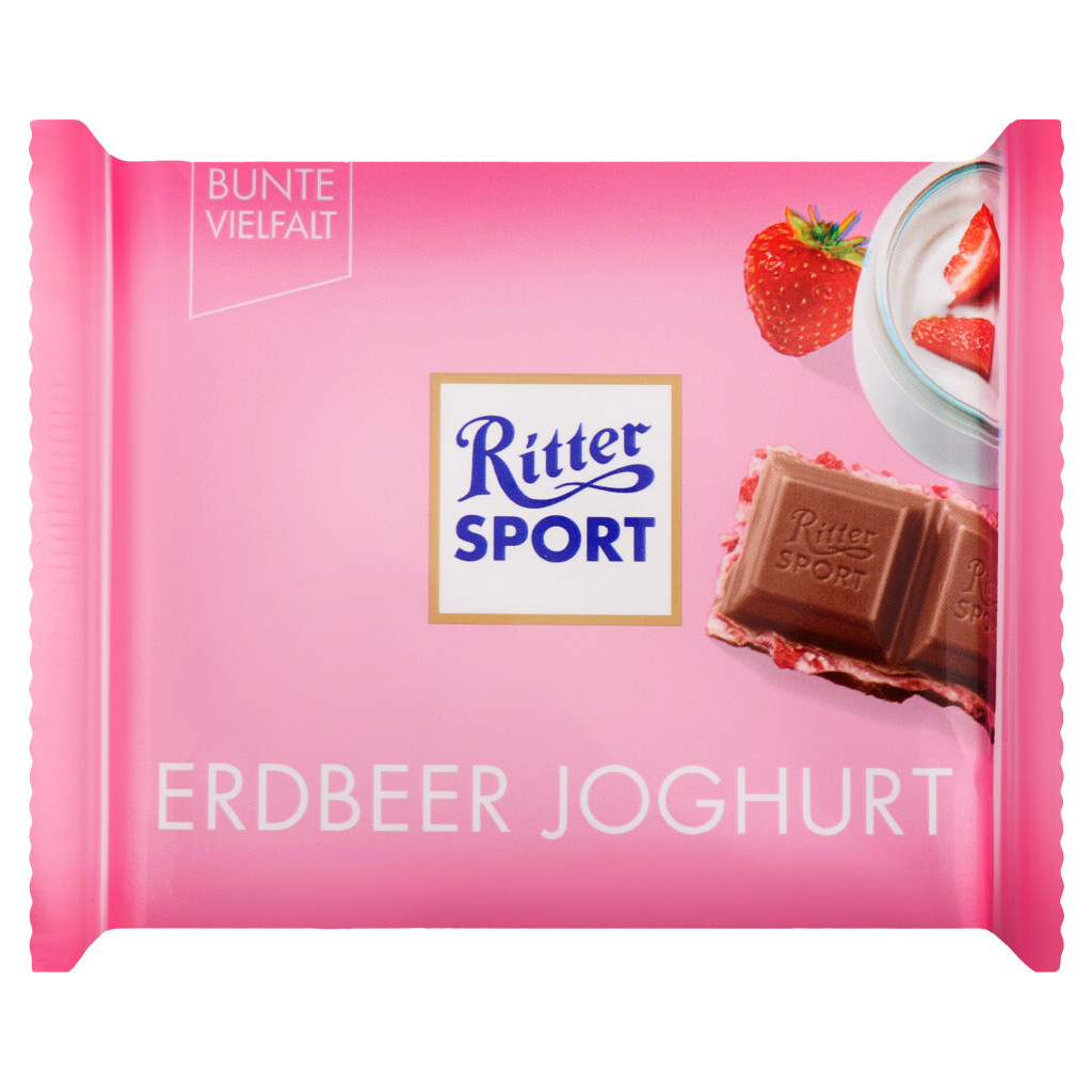 Шоколад молочний Ritter Sport полуниця з йогуртом, 100г (4000417237002)